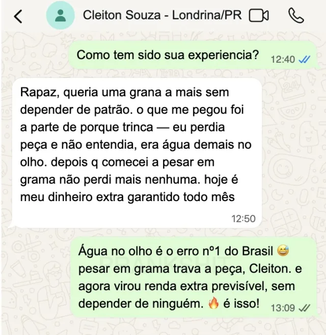 Depoimento de aluno