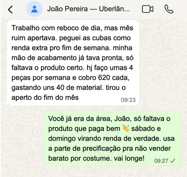 Depoimento de aluno