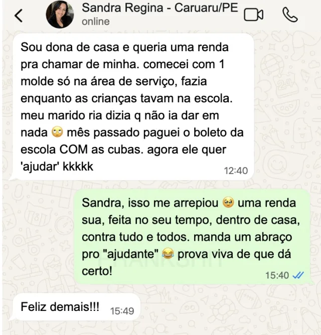 Depoimento de aluno